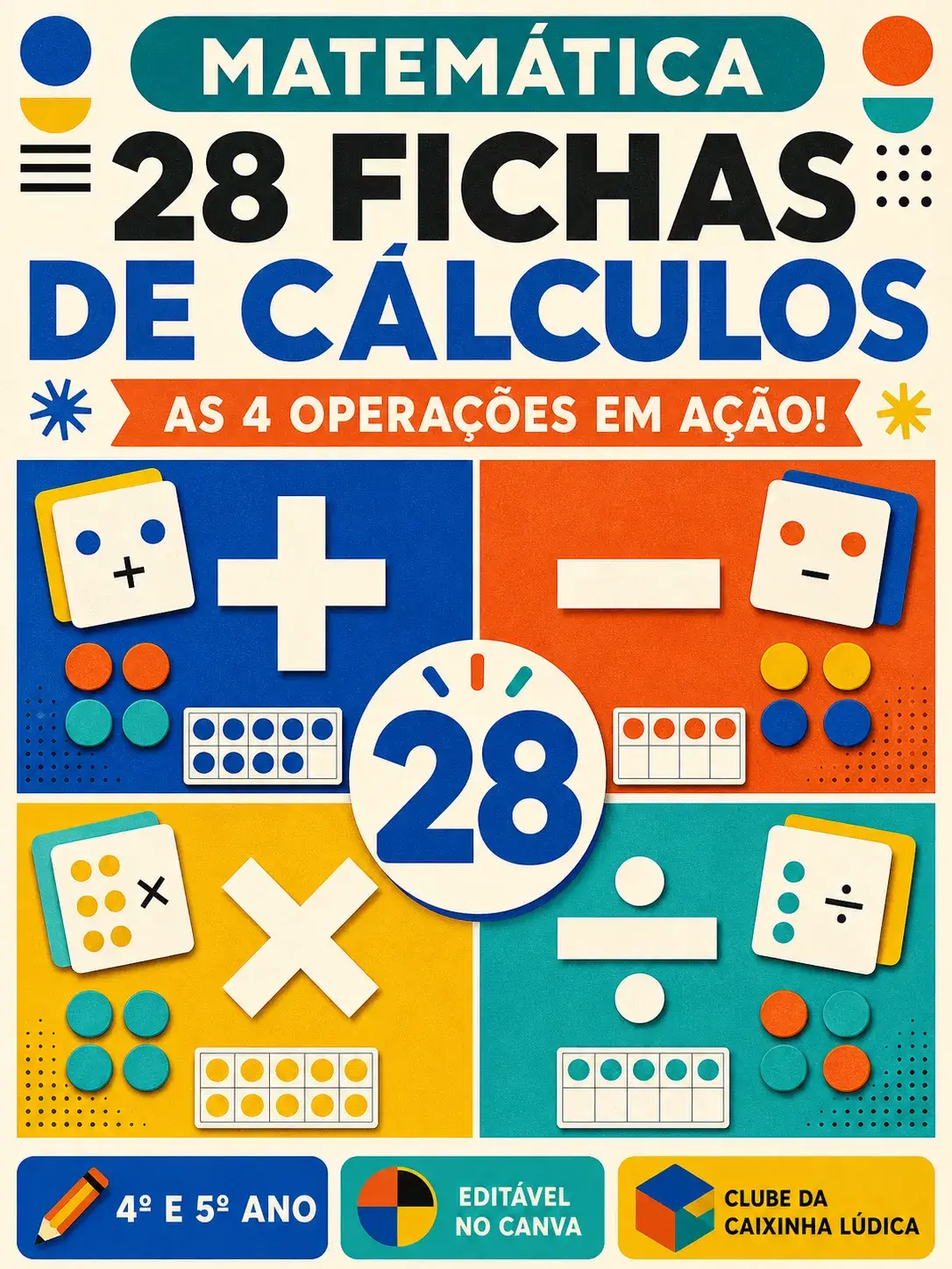Capa do recurso 28 Fichas de Cálculos