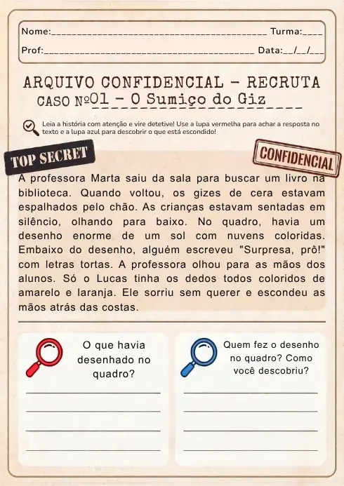Caso Recruta (Nível 1) - amostra